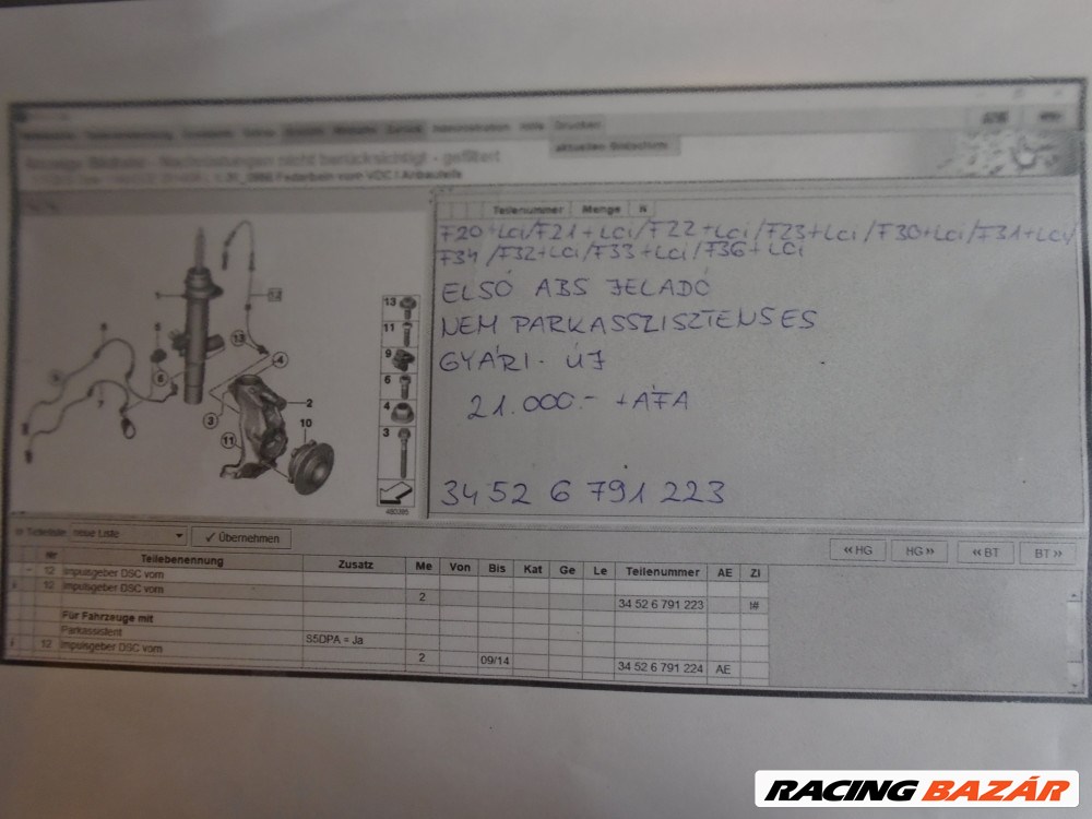 [GYÁRI ÚJ] BMW ABS JELADÓ (ELSŐ, NEM PARKASSZISZTENSES) 1-es / 2-es / 3-as / 4-es / Sorozat 6. kép